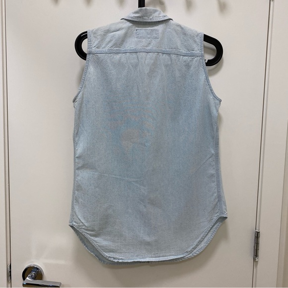 Ralph Lauren, sleeveless denim blouse, size 4 - Picture 2 of 3